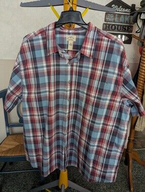 BLUE MOUNTAIN Plaid Shirt Sleeve Big Man Shirt, Sz 3XL, NWOT!!!